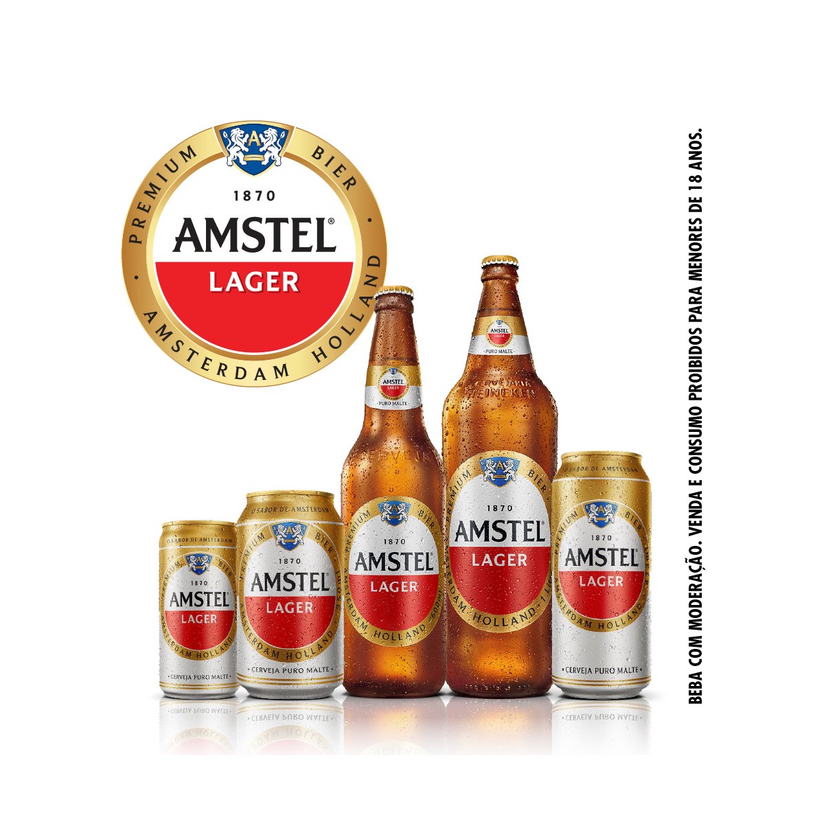 Cerveja AMSTEL Lager Lata 269ml - Pack com 12 latas