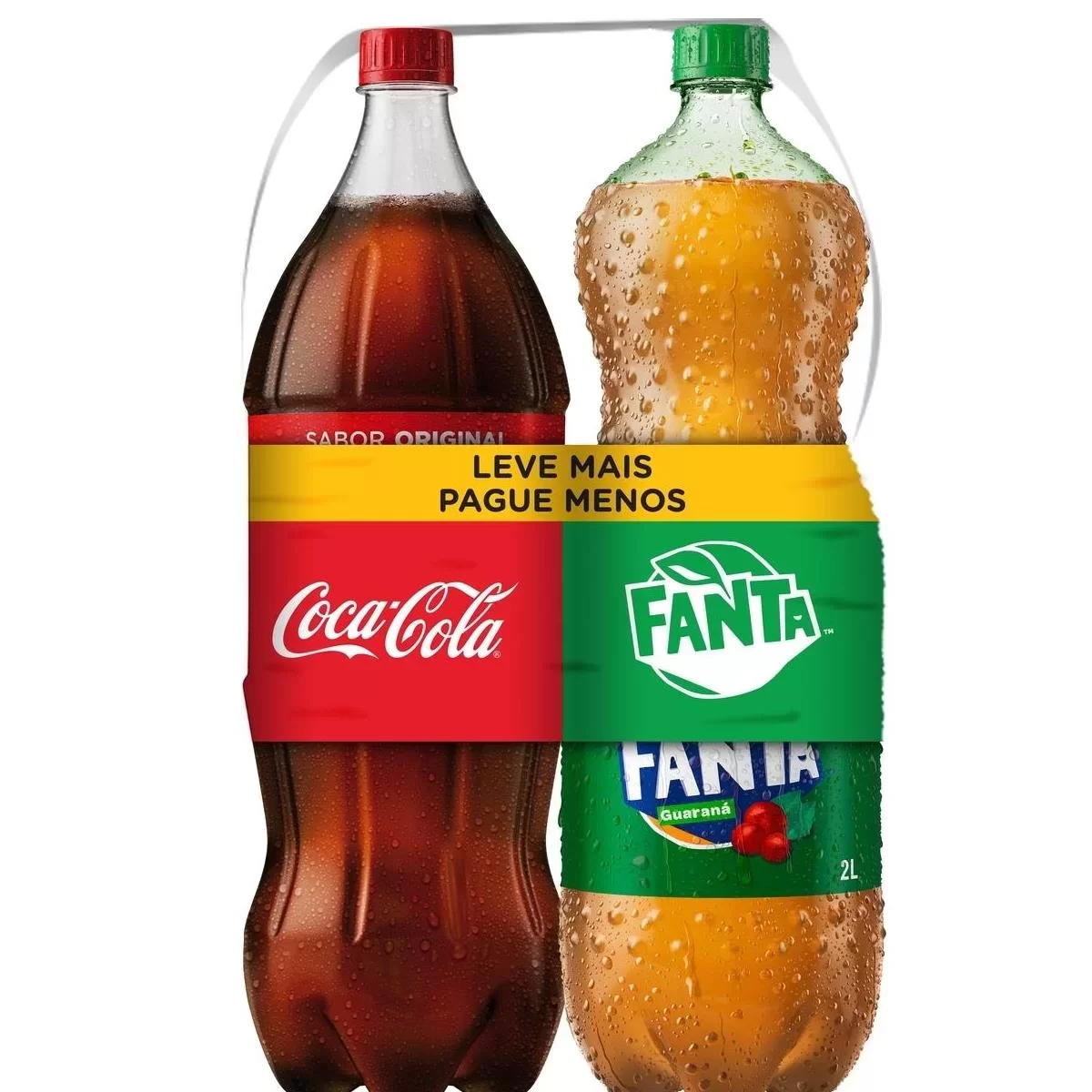 Kit Refrigerante Coca-Cola Original + Fanta Guaraná 2l Cada Leve Mais Pague Menos